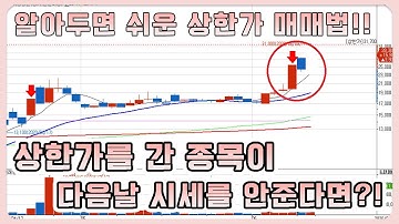 상한가를 간 종목이 다음날 시세를 안준다면?! 알아두면 쉬운 상한가 매매법!!!