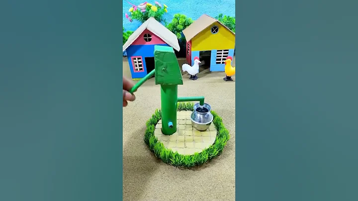 cow bathed with mini motor hand pump water project, water pump, small Cow, Mini hand pump #shorts