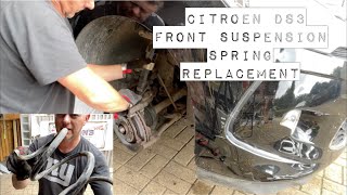 Citroen DS3 Front Suspension Spring Replacement, Broken Spring Repair. "The Full Job" DIY