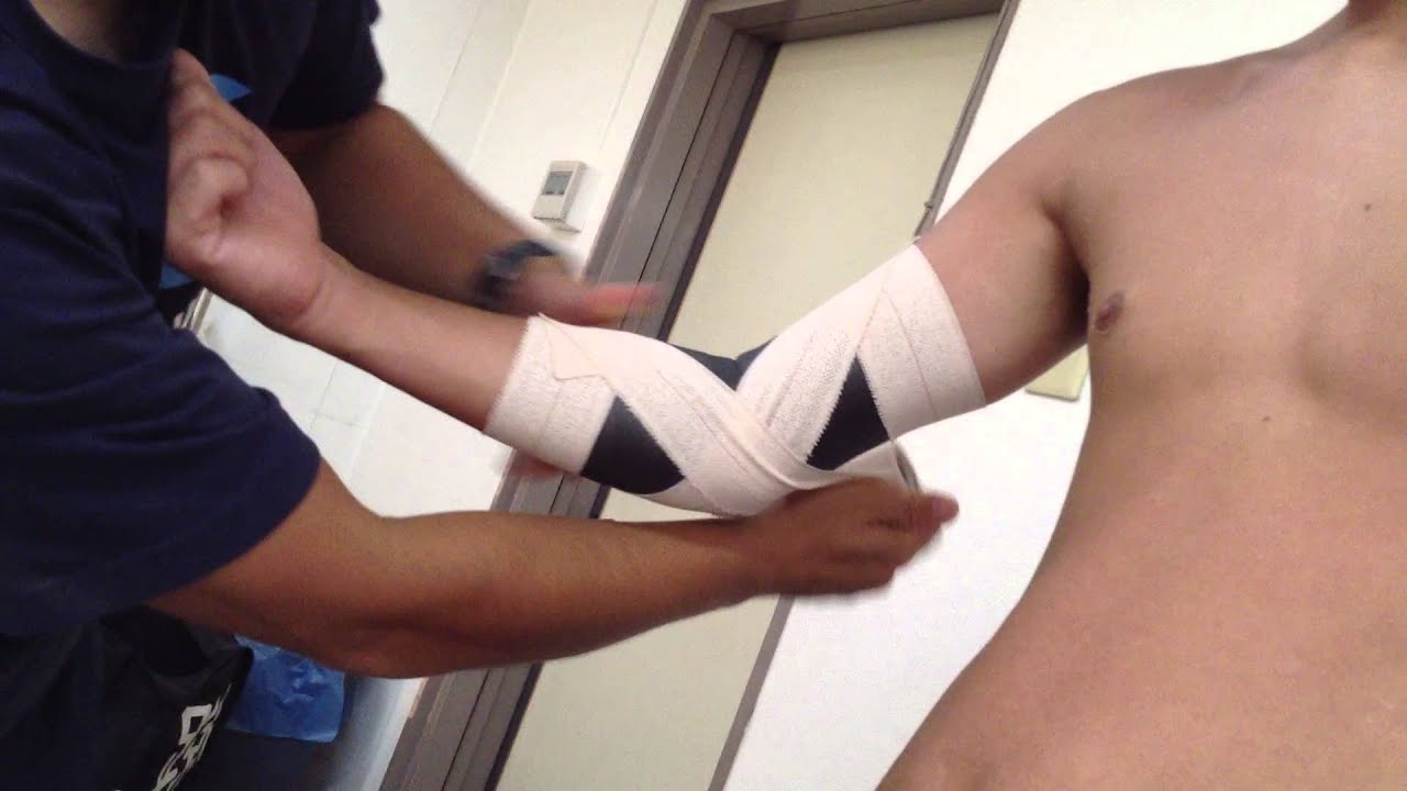 肘内側側副靭帯損傷のテーピング 日体協atスタイル Youtube