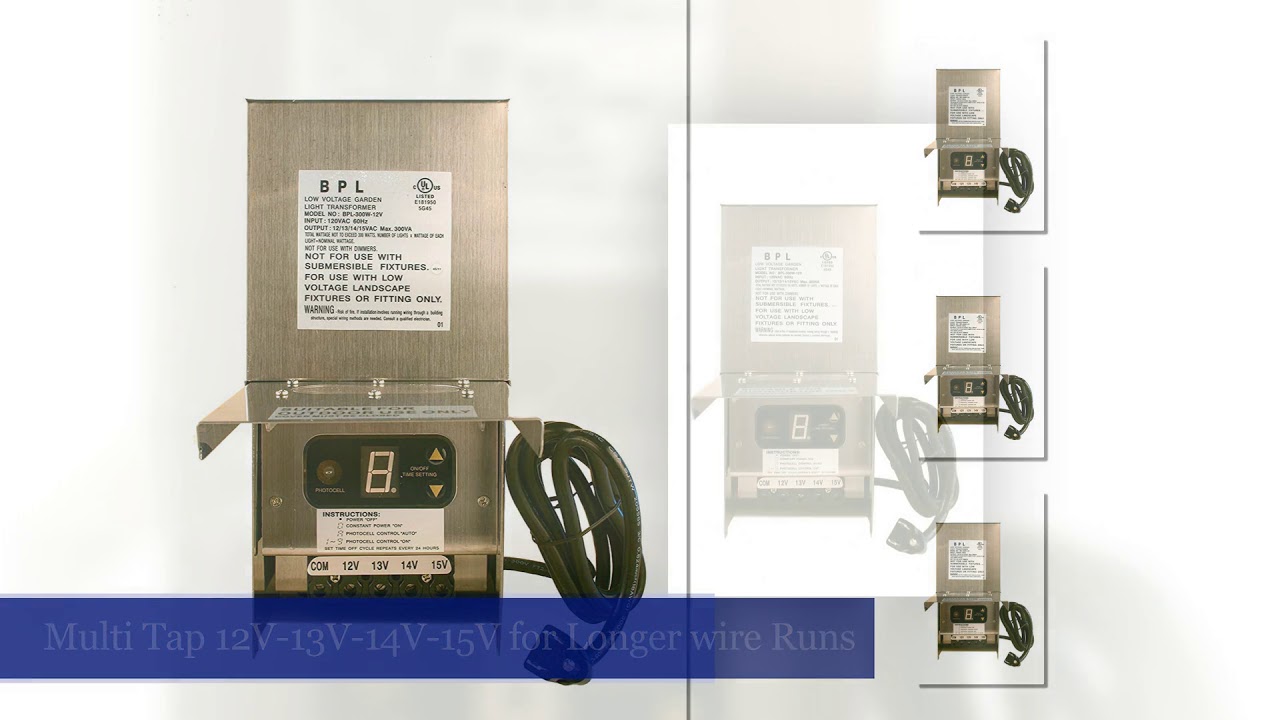 300W Low Voltage Landscape Light Transformer 12V - YouTube