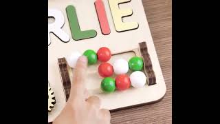 Personalized Baby Busy Board With Name - Baby Activity Board, Wooden Montessori Toys