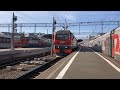 Электровоз ЭП2К-210 со скорым поездом №047 Санкт-Петербург-Самара отправляется с Московского Вокзала