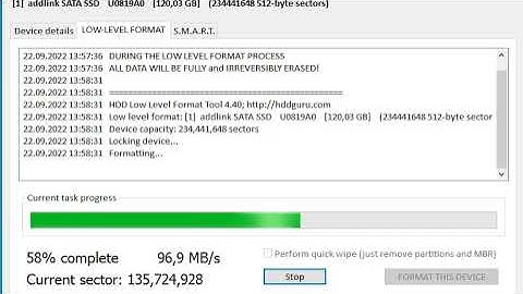 addlink SSD 120Gb Hard Disk Low Level Format