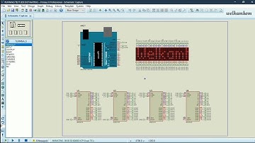 SIMULASI PROTEUS - RUNNING TEXT LED DOT MATRIX