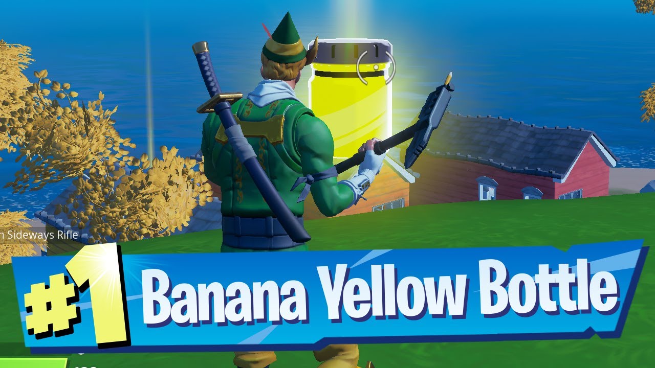 Find Bottles of Banana Yellow in Rainbow Rentals Location Fortnite