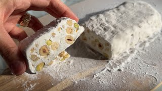 HOMEMADE NOugat CANDY WITH ONLY 4 INGREDIENTS Soft and Easy Nougat Recipe