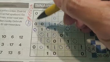 (#6658) Monday. Binary01 Sudoku puzzle. Bonus Extra edition. 06-26-2023 Extra part 3 of 4