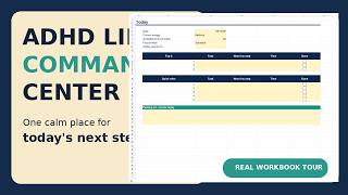 ADHD Life Command Center Spreadsheet | Plan Your Day Without the Overwhelm