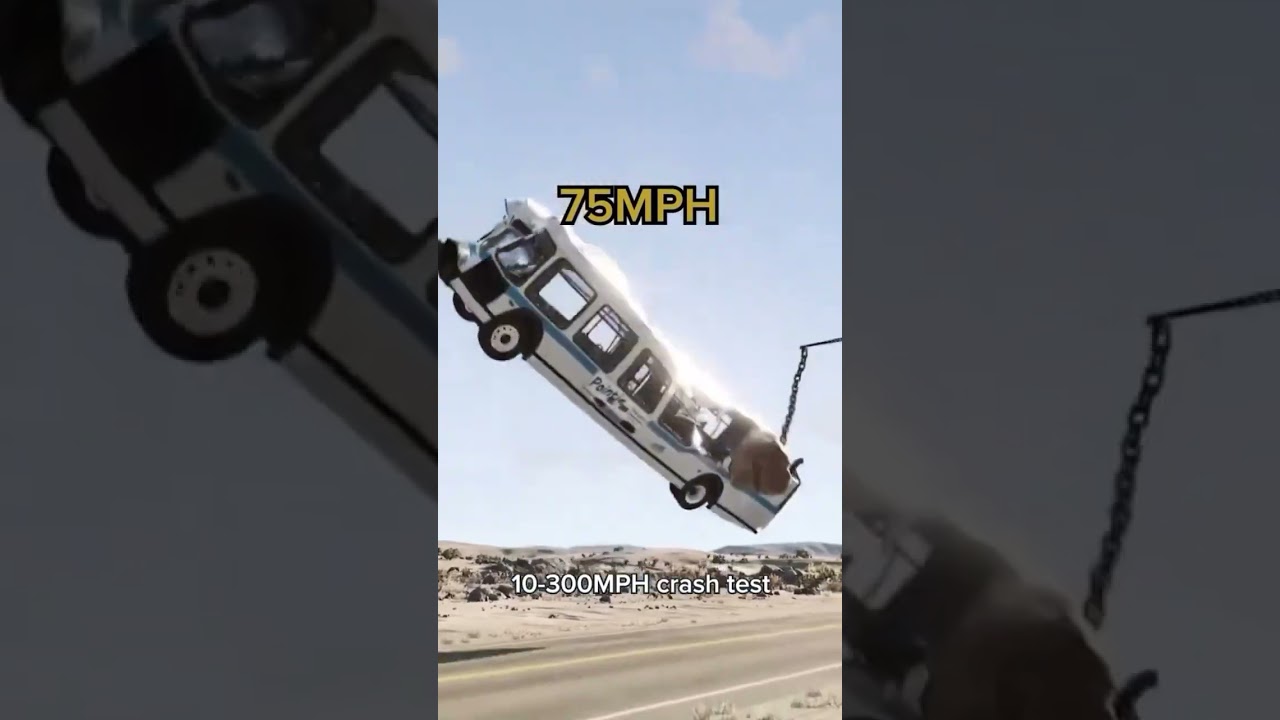 Bus crashing from different speeds 