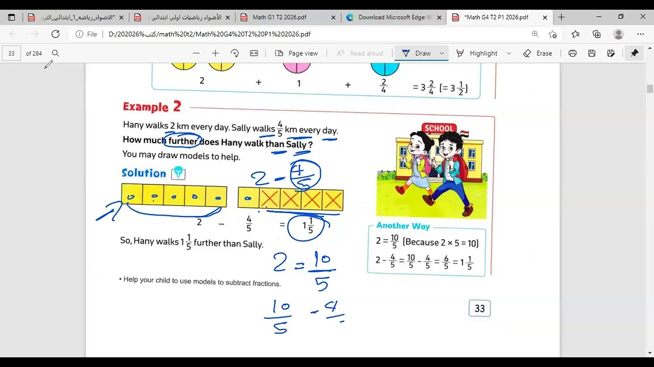 math g4 unit 9 less5:7 adding & subtracting fractions &mixed number