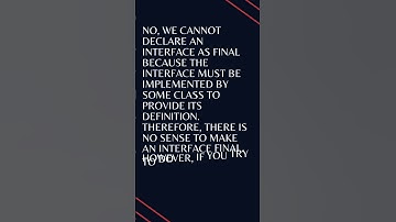 Can we declare an interface as final in java? TOP 100 JAVA INTERVIEW VIVA Questions #shorts #java