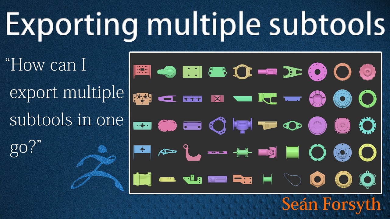 Exporting Multiple Subtools quickly from ZBrush - YouTube