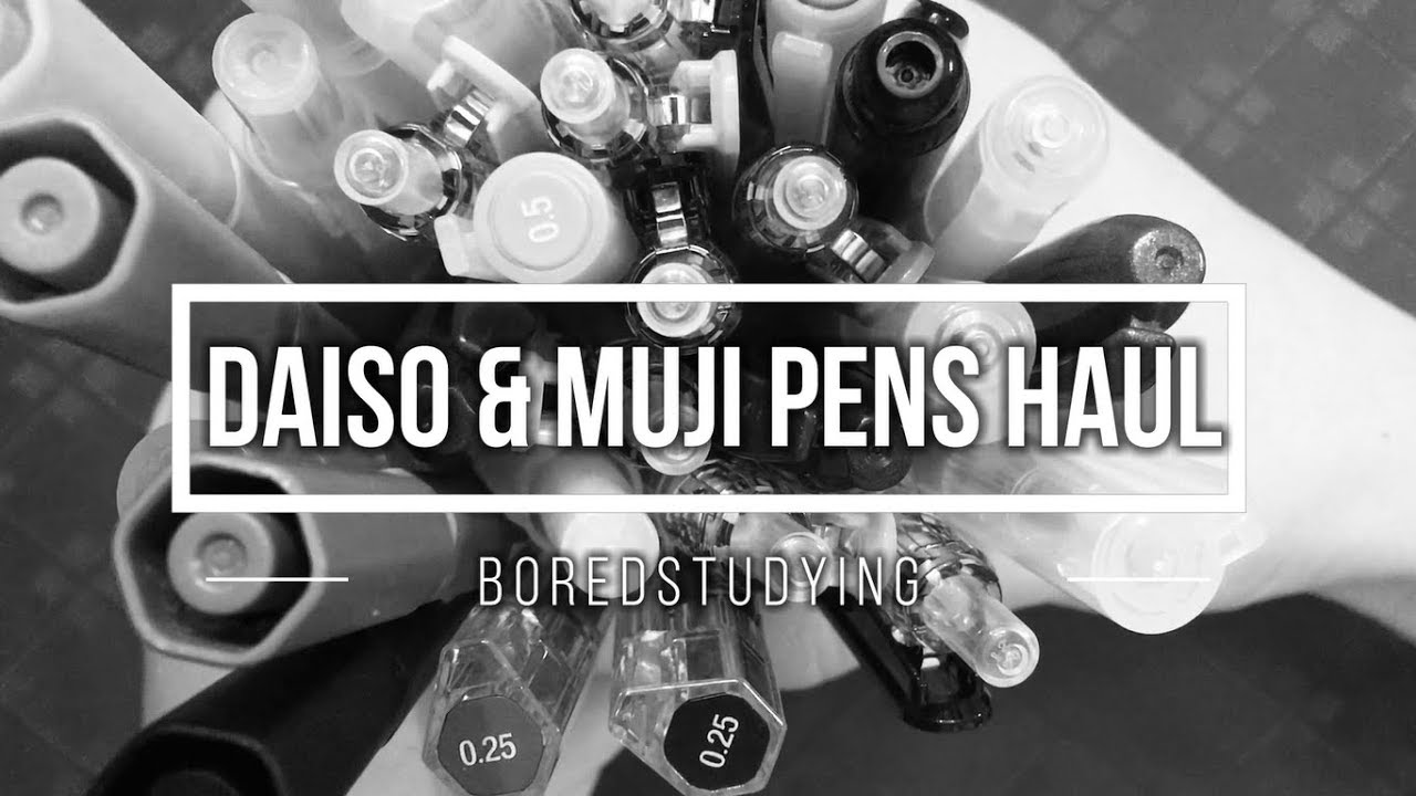 Daiso & Muji Pens Haul + Swatches BoredStudying YouTube