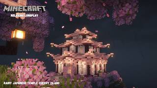Minecraft Relaxing Longplay - Rainy Cherry Blossom Island - Cozy Japanese Temple (No Commentary) screenshot 3