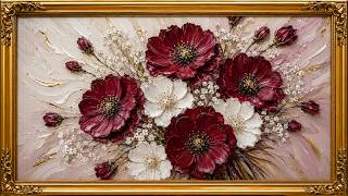 Crimson & Ivory Cosmos Flowers 🌺 | Elegant 4K Frame TV Art | Luxury Floral Gallery | 2 Hours screenshot 2