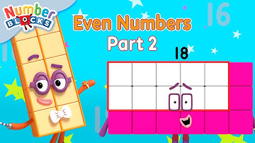 All Things Even! | Even Numbers - Part 2 🟢🟣🟠 | Counting 1 to 20 for Kids | @Numberblocks