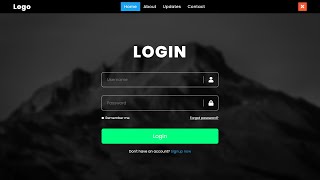 Navigation Bar with Login Form using HTML CSS And JS | Place Form Button In Navbar