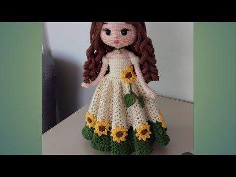 كروشية فستان كروشيه اطفال العروسة اميجرومي طريفة العمل خطوة بخطوة الجزء التاسع