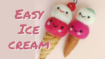 Easy needle felting tutorial - Ice cream cone