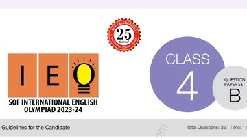 IEO CLASS 4 2023 2024 SOLVED PAPER SET B | ENGLISH OLYMPIAD 2023 2024 SET B