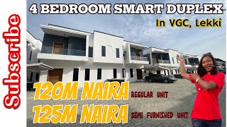 HOUSE FOR SALE IN VGC LEKKI-AJAH LAGOS NIGERIA:4 BEDROOM SEMI DETACHED DUPLEX + BQ | SMARTHOME