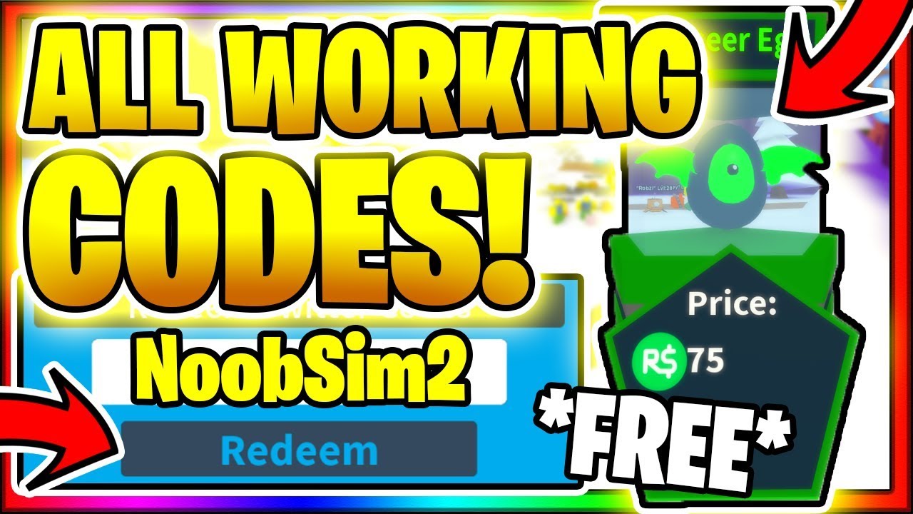 All New Secret Op Working Codes Roblox Noob Simulator 2 Youtube - the noob support team roblox