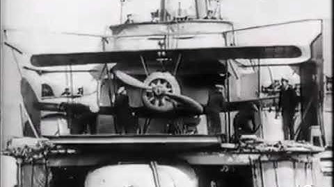 Sopwith Camel launching from a Royal Navy cruiser