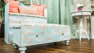 In this follow up to her DIY Dresser Chair, Paige Hemmis shows how to repurpose an old drawer into a a rustic ottoman for storring 