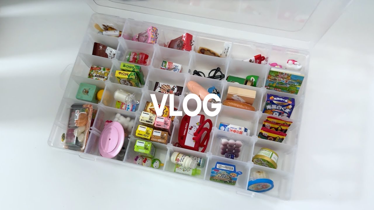 vlog | 일본에서 직구로 산 가챠 하울, 정리 asmr 준비했다.. , 다이소 가챠 정리함 추천!, 다이소에서 쇼핑하고 마트에서 장 보는 일상 브이로그