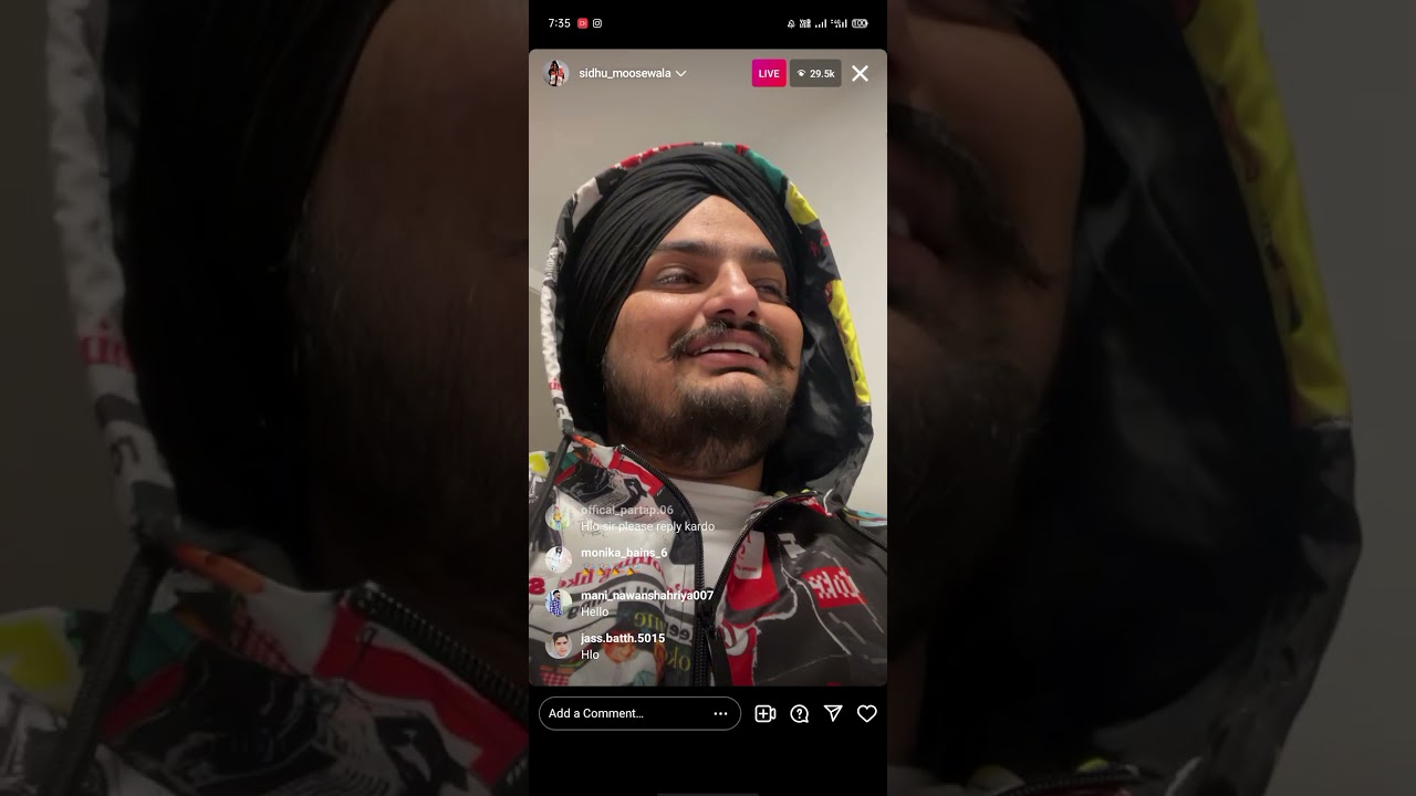 Sidhu moose wala || Instagram live Today  || yes I am student Movie