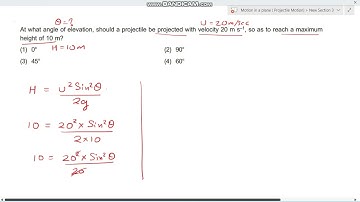 At what angle of elevation should a projectile be projected with velocity 20m/s so  as to reach