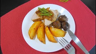 😍Запеченная свиная вырезка с грибами и картофелем на луковой подушке❗️ Неимоверная вкуснятина 🍴❗️ 😍Запеченная свиная вырезка с грибами и картофелем на луковой подушке❗️ Неимоверная вкуснятина 🍴❗️