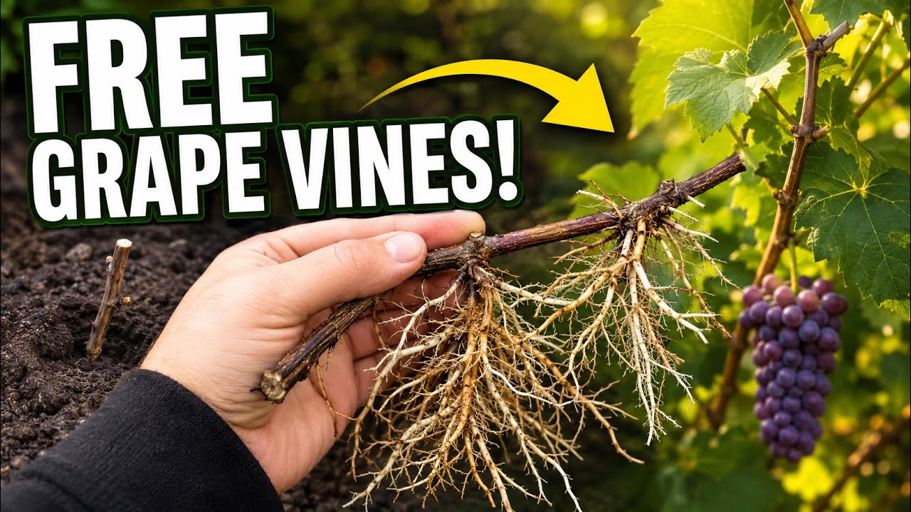 Results After 1 year Rooting Grapevine Cuttings in a Garden Row - YouTube