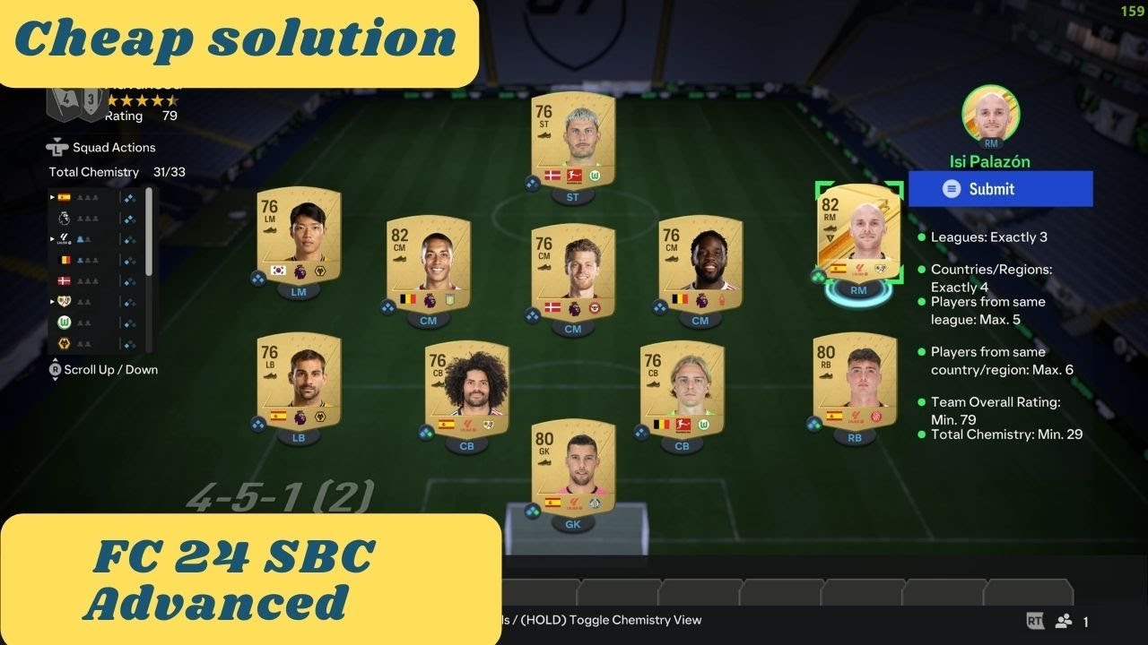 FC 24 (FIFA 24) - Advanced SBC | League and Nation Hybrid | cheap solution