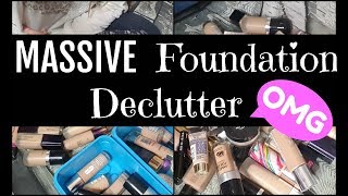 MASSIVE FOUNDATION DECLUTTER | Over 50 Foundations ! WTF