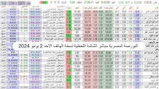 البورصة المصرية مباشر الشاشة اللحظية نسخة الهاتف الاحد 2 يونيو 2024
