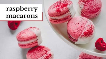 white chocolate raspberry macarons