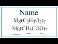 Magnesium Acetate and Ions
