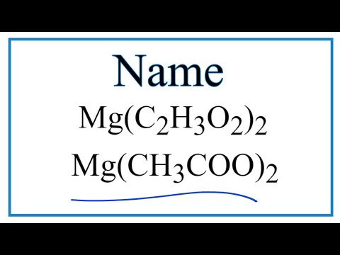 How to Write the Name for Mg(C2H3O2)2 or Mg(CH3COO)2