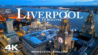 LIVERPOOL 🇬🇧 Drone Aerial 4K 2024 Merseyside England United Kingdom UK