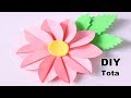 وردة من الورق الملون المقوى سهلة جداً / DIY flower /DIY paper flower craft / paper rose