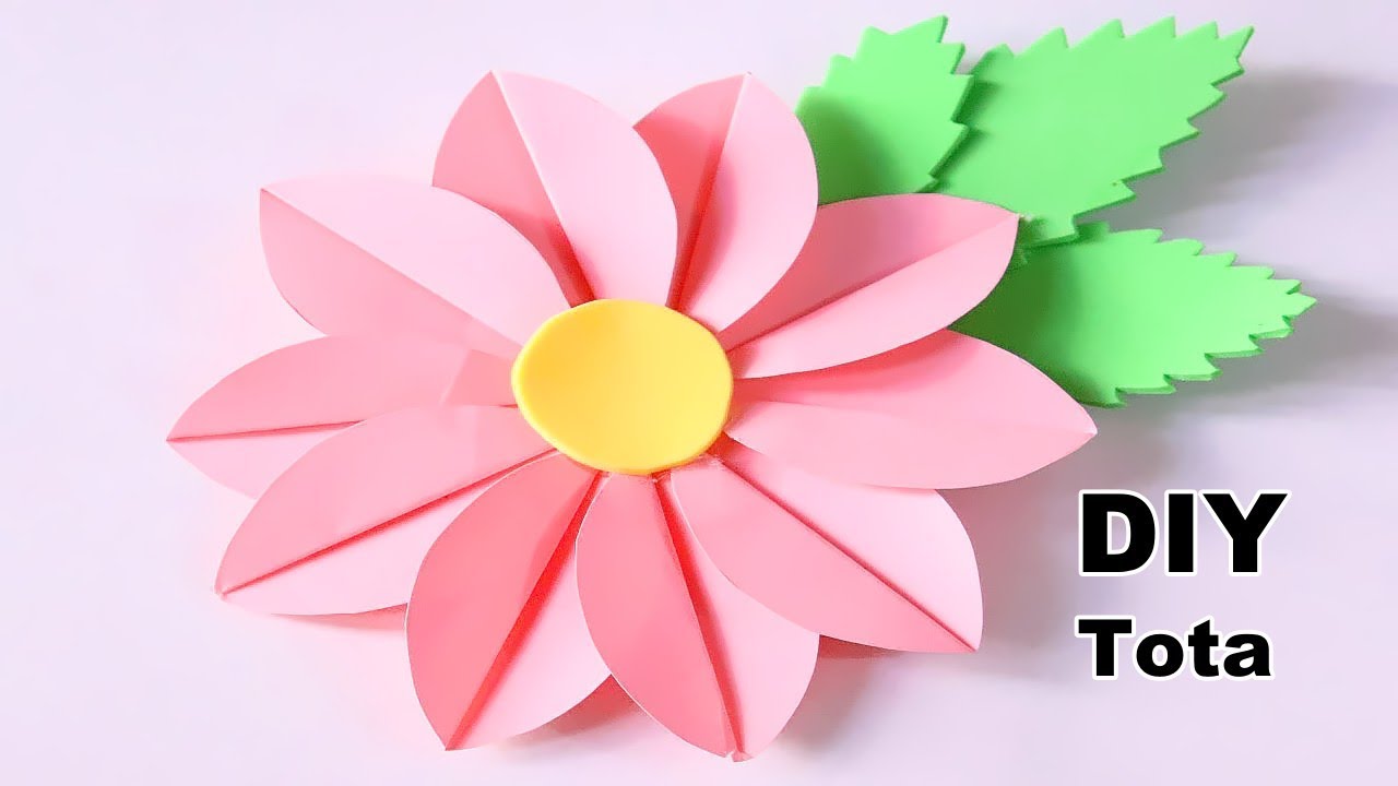 ‫وردة من الورق الملون المقوى سهلة جداً / DIY flower /DIY paper flower