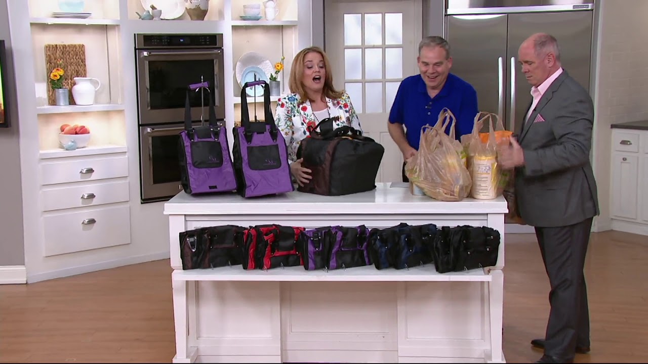 CarryMore Set of 2 Resuable Shopping Bags with Cart Clips on QVC - YouTube