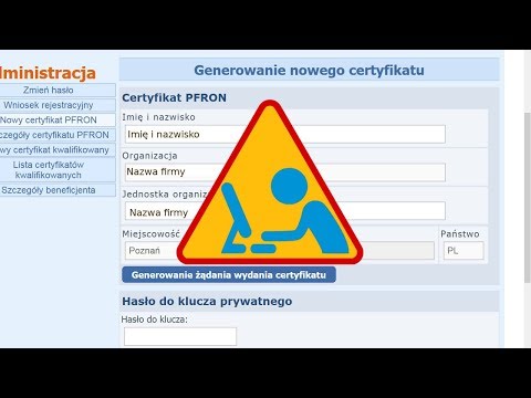 Certyfikat PFRON - odnawianie, instalowanie