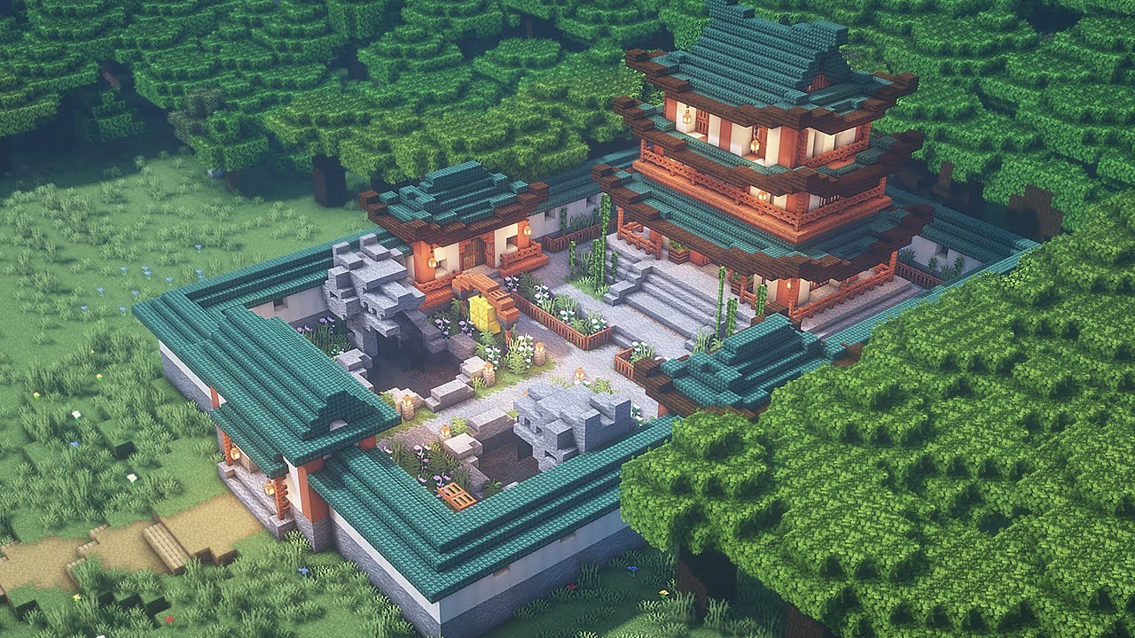 Minecraft💙Japanese Pagoda P1💙Slow version on my 💙#minecraft