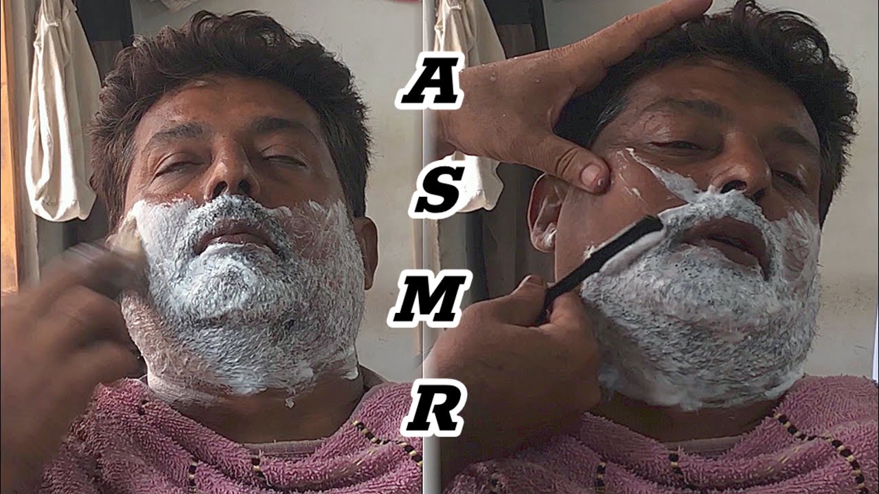 ASMR ful clean beard shaving 🪒 old men tutorial chacho barber shop ...