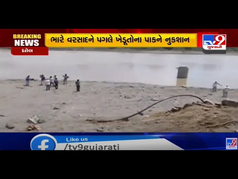 Rajkot: Fields left waterlogged after authorities opened gates of dams at Anada village of Jodiya