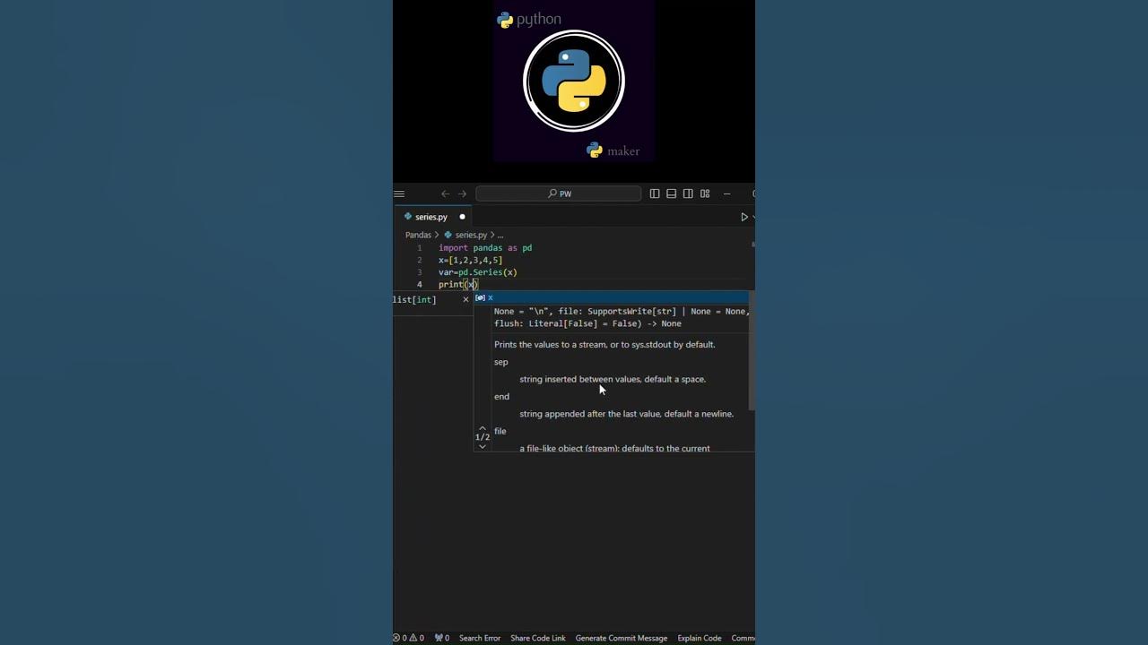 Pandas series in python pandas pythoncoding youtube