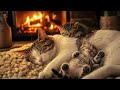 A Purring Cat and a Fireplace Burning for 10 Hours | ASMR Videos for a Good Night's Sleep.
